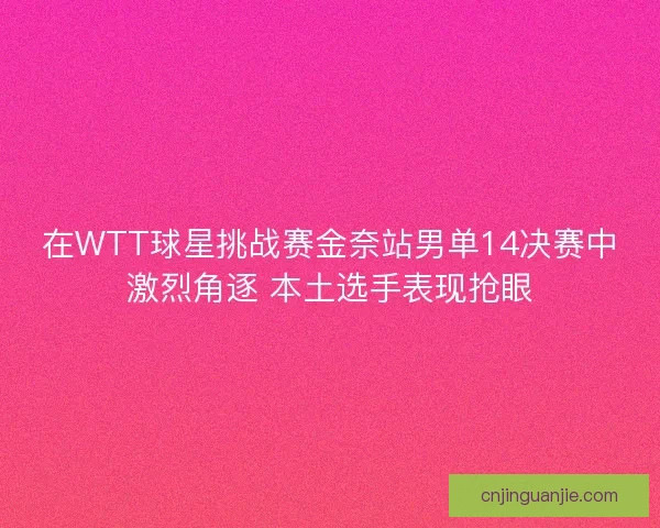 在WTT球星挑战赛金奈站男单14决赛中激烈角逐 本土选手表现抢眼