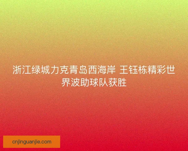 浙江绿城力克青岛西海岸 王钰栋精彩世界波助球队获胜